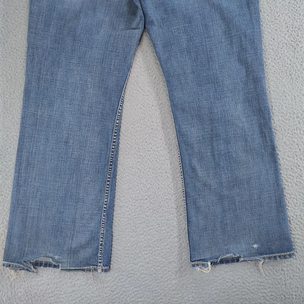 BKE Tyler Jeans Mens 34x30 Blue Wide Flare Leg Denim Distressed Faded Mexico